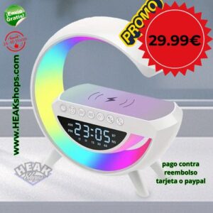 ▪️DESPERTADOR ALTAVOZ BLUETOOTH+CARGADOR INALAMBRICO+LÁMPARA LED
