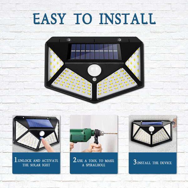 ▪️PACK X 3 UDS FOCO SOLAR DE 100 LEDS - Imagen 2