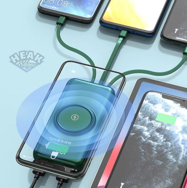 ▪️BATERÍA PORTATIL CARGA INALÁMBRICA CON CABLES - Imagen 4