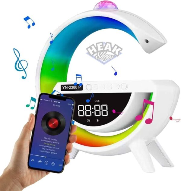 ▪️DESPERTADOR ALTAVOZ BLUETOOTH+CARGADOR INALAMBRICO+LÁMPARA LED - Imagen 2