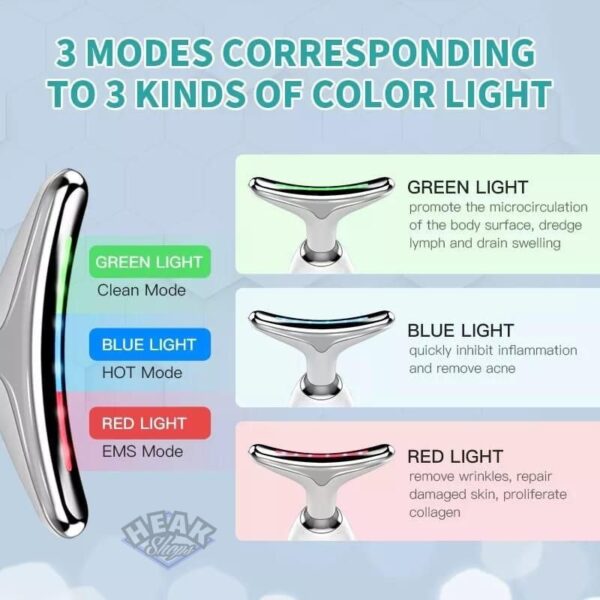 ▪️MASAJEADOR ANTIARRUGAS FACIAL CON 3 MODOS LED - Imagen 5