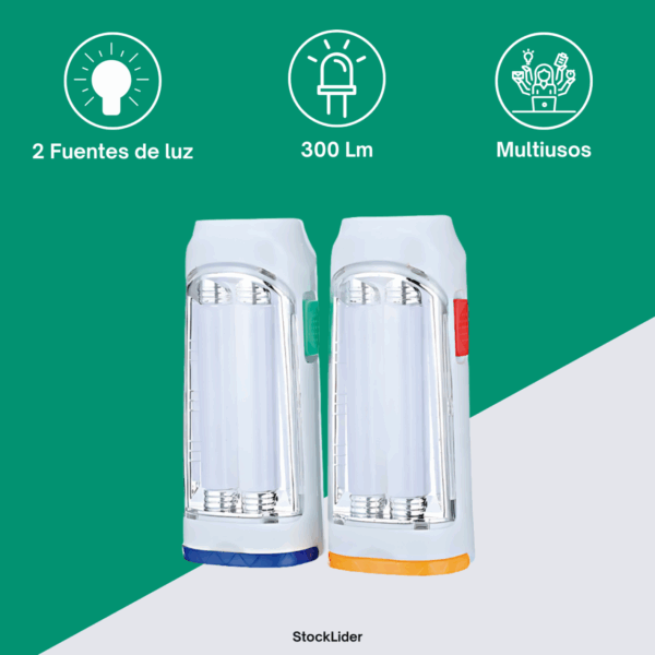 ▪️PACK DE DOS LINTERNA FOCO 5W 300Lm - Imagen 3