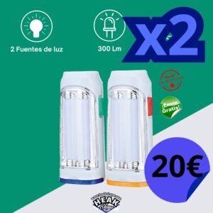 ▪️PACK DE DOS LINTERNA FOCO 5W 300Lm